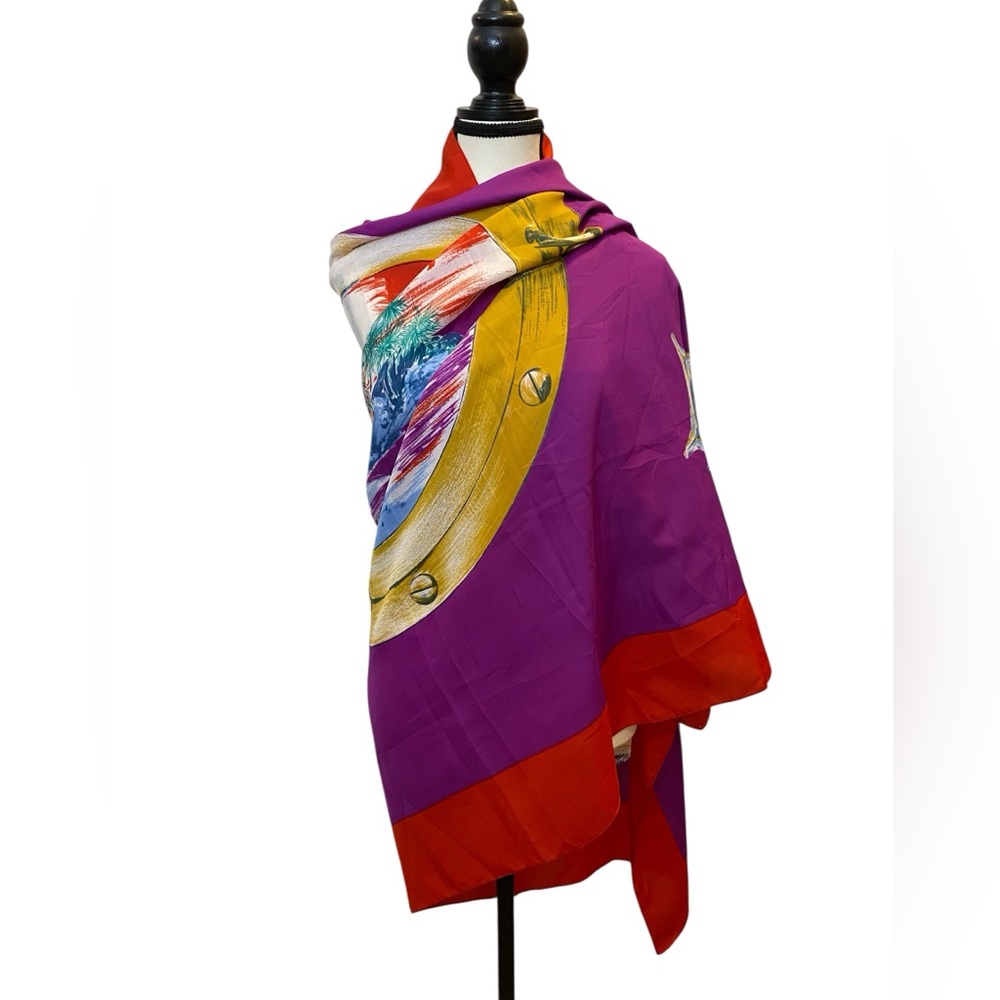 Vibrant Multicolor Scarf Wrap 45” x 61” synthetic fabric